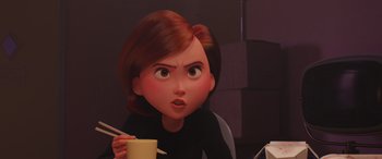 Movie still from “Incredibles 2” (2018), directed by Brad Bird – Close Up shot, Over the shoulder angle