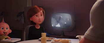 Movie still from “Incredibles 2” (2018), directed by Brad Bird – Medium shot, Over the shoulder angle