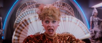 Movie still from “Indiana Jones and the Temple of Doom” (1984), directed by Steven Spielberg – A person wearing a costume; Close Up shot, Low angle