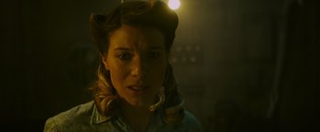 Movie still from “Insidious: The Last Key” (2018), directed by Adam Robitel – A person wearing a shirt; Close Up shot, Low angle