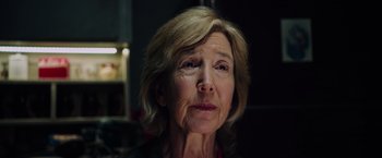 Movie still from “Insidious: The Last Key” (2018), directed by Adam Robitel – An older woman is looking into the camera; Close Up shot, Low angle
