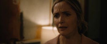 Movie still from “Insidious: The Red Door” (2023), directed by Patrick Wilson – A person with her eyes wide open; Close Up shot, Over the shoulder angle