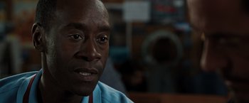 Movie still from “Iron Man 3” (2013), directed by Shane Black – Close Up shot, Over the shoulder angle