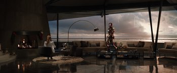 Movie still from “Iron Man 3” (2013), directed by Shane Black – Wide shot, Low angle