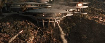 Movie still from “Iron Man 3” (2013), directed by Shane Black – Extreme Wide shot, High angle