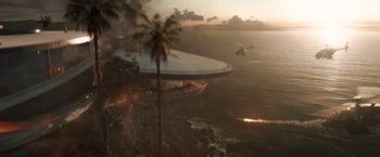 Movie still from “Iron Man 3” (2013), directed by Shane Black – Extreme Wide shot, High angle