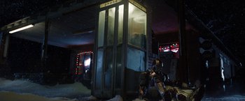 Movie still from “Iron Man 3” (2013), directed by Shane Black – Wide shot, Low angle