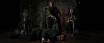 Movie still from “Iron Man 3” (2013), directed by Shane Black – Medium shot, Low angle