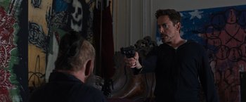 Movie still from “Iron Man 3” (2013), directed by Shane Black – Medium shot, Over the shoulder angle