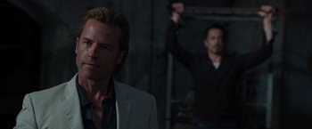 Movie still from “Iron Man 3” (2013), directed by Shane Black – Close Up shot, Over the shoulder angle