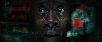 Movie still from “Iron Man 3” (2013), directed by Shane Black – Extreme Close Up shot, Low angle