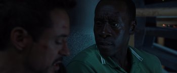 Movie still from “Iron Man 3” (2013), directed by Shane Black – Close Up shot, Over the shoulder angle