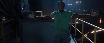 Movie still from “Iron Man 3” (2013), directed by Shane Black – Medium shot, Low angle