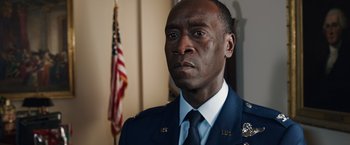 Movie still from “Iron Man 3” (2013), directed by Shane Black – Close Up shot, Low angle