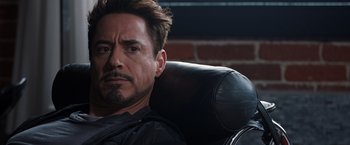 Movie still from “Iron Man 3” (2013), directed by Shane Black – Close Up shot, Over the shoulder angle