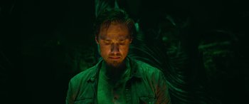 Movie still from “It Chapter Two” (2019), directed by Andy Muschietti – A person with his eyes closed; Close Up shot, Low angle