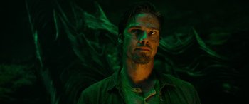 Movie still from “It Chapter Two” (2019), directed by Andy Muschietti – A person wearing a green shirt; Close Up shot, Over the shoulder angle