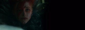 Movie still from “Joe Bell” (2020), directed by Reinaldo Marcus Green – A young boy with red hair is looking at the camera; Close Up shot, Low angle
