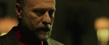 Movie still from “John Wick” (2014), directed by Chad Stahelski – A person with a beard; Close Up shot, Low angle