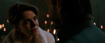 Movie still from “John Wick: Chapter 2” (2017), directed by Chad Stahelski – A man and a woman are looking at each other; Close Up shot, Over the shoulder angle