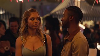 Movie still from “Euphoria” (2019), created by Sam Levinson – A man and a woman standing next to each other; Close Up shot, Over the shoulder angle