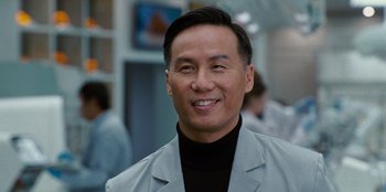 Movie still from “Jurassic World” (2015), directed by Colin Trevorrow – A person wearing a jacket; Close Up shot, Low angle