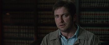 Movie still from “Law Abiding Citizen” (2009), directed by F. Gary Gray – A person wearing a jacket; Close Up shot, Low angle