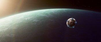 Movie still from “Lightyear” (2022), directed by Angus MacLane – An image of an earth from space taken from a satellite; Extreme Wide shot, Overhead angle