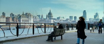 Movie still from “Love Actually” (2003), directed by Richard Curtis – Extreme Wide shot, Over the shoulder angle