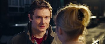 Movie still from “Love Actually” (2003), directed by Richard Curtis – Close Up shot, Over the shoulder angle