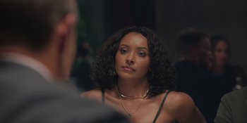 Movie still from “Love in the Villa” (2022), directed by Mark Steven Johnson – A person sitting in front of a mirror; Close Up shot, Over the shoulder angle