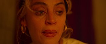 Movie still from “Making It Up” (2023), directed by Guillermo Calderón – A woman's eyes and face; Close Up shot, High angle