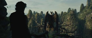 Movie still from “Maleficent: Mistress of Evil” (2019), directed by Joachim Rønning – An image of an image of an image of an image of an image of an image of an image of an image of an image of an image; Wide shot, Low angle