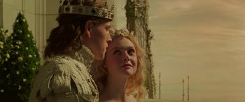 Movie still from “Maleficent: Mistress of Evil” (2019), directed by Joachim Rønning – A man and a woman standing next to each other; Close Up shot, Low angle