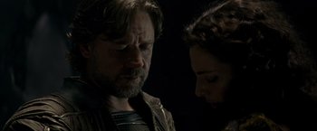 Movie still from “Man of Steel” (2013), directed by Zack Snyder – A man and a woman looking at one another; Close Up shot, Over the shoulder angle