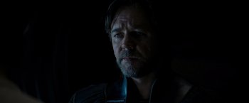 Movie still from “Man of Steel” (2013), directed by Zack Snyder – A person with a beard; Close Up shot, Low angle