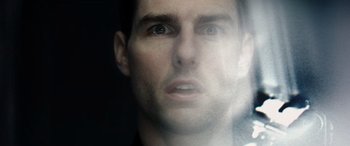 Movie still from “Minority Report” (2002), directed by Steven Spielberg – A man's face in front of a window; Close Up shot, Low angle