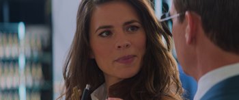 Movie still from “Mission: Impossible - Dead Reckoning Part One” (2023), directed by Christopher McQuarrie – A woman with long hair; Close Up shot, Over the shoulder angle