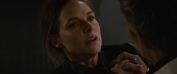 Movie still from “Mission: Impossible - Dead Reckoning Part One” (2023), directed by Christopher McQuarrie – A person with a hand on his shoulder; Close Up shot, Over the shoulder angle