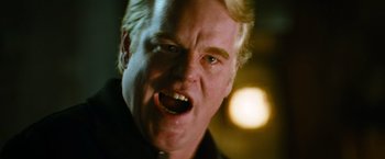 Movie still from “Mission: Impossible III” (2006), directed by J.J. Abrams – A person with a mouth wide open; Close Up shot, Low angle