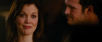 Movie still from “Mission: Impossible III” (2006), directed by J.J. Abrams – A man and a woman looking at one another; Close Up shot, Over the shoulder angle