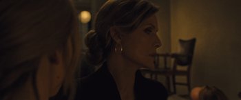 Movie still from “Mother!” (2017), directed by Darren Aronofsky – A person wearing a black jacket; Close Up shot, Over the shoulder angle