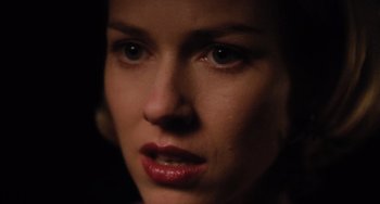 Movie still from “Mulholland Drive” (2001), directed by David Lynch – A woman's face in the dark; Extreme Close Up shot, High angle