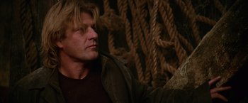 Movie still from “National Treasure” (2004), directed by Jon Turteltaub – A person near a rope; Close Up shot, Low angle