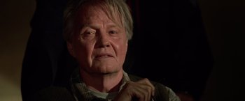 Movie still from “National Treasure” (2004), directed by Jon Turteltaub – An older man with a beard and mustache; Close Up shot, Low angle