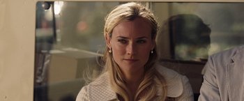 Movie still from “National Treasure: Book of Secrets” (2007), directed by Jon Turteltaub – A person with long blonde hair; Close Up shot, Over the shoulder angle