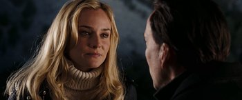 Movie still from “National Treasure: Book of Secrets” (2007), directed by Jon Turteltaub – A man and a woman are talking to each other; Close Up shot, Over the shoulder angle