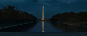 Movie still from “Night at the Museum: Battle of the Smithsonian” (2009), directed by Shawn Levy – The washington monument is lit up at night; Extreme Wide shot, Low angle
