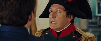 Movie still from “Night at the Museum: Battle of the Smithsonian” (2009), directed by Shawn Levy – A person wearing a uniform; Close Up shot, Over the shoulder angle
