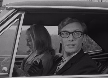 Movie still from “Night of the Living Dead” (1968), directed by George A. Romero – Close Up shot, Over the shoulder angle